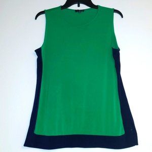 THE LIMITED Green Blue Color Block Sleevelesss Top Size LP